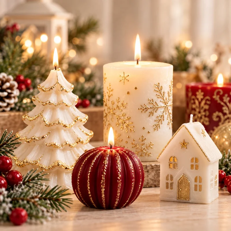 Candele e candeline decorative di Natale come idee regalo alla Boutique dell’Arte