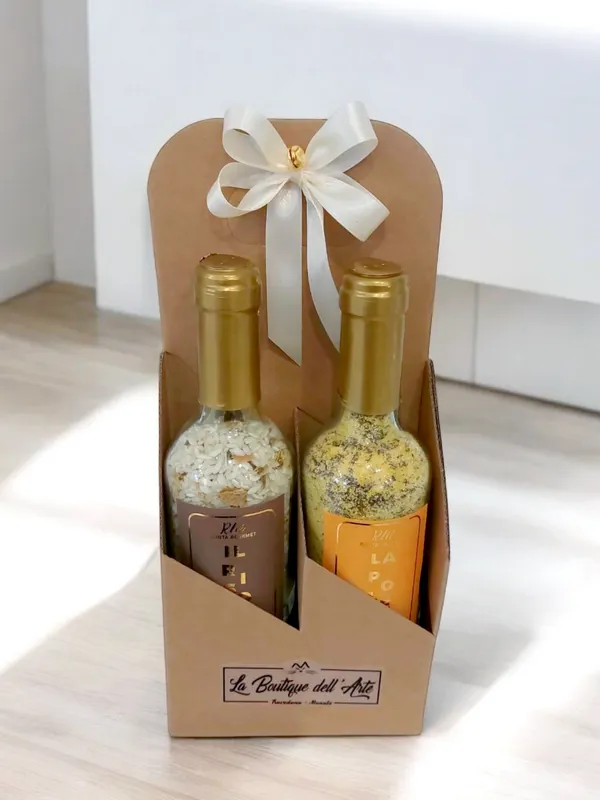 Risotti in bottiglia in confezione regalo, bomboniera gastronomica personalizzabile, disponibile a Varese e provincia